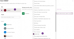 Custom security role is not available while sharing app